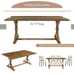 Ensemble de salle à manger de ferme 6 pièces avec table rectangulaire en bois de 183 cm – Gris/Expresso/Noyer