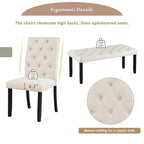 Ensemble de salle à manger de ferme 6 pièces avec table rectangulaire en bois de 183 cm – Gris/Expresso/Noyer