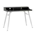 Bureau de secrétaire moderne de 45 pouces avec rangement – Finition Frêne/Ciment, Bureau à domicile