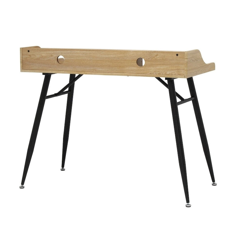 Bureau de secrétaire moderne de 45 pouces avec rangement – Finition Frêne/Ciment, Bureau à domicile