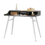 Bureau de secrétaire moderne de 45 pouces avec rangement – Finition Frêne/Ciment, Bureau à domicile