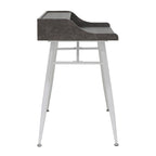Bureau de secrétaire moderne de 45 pouces avec rangement – Finition Frêne/Ciment, Bureau à domicile