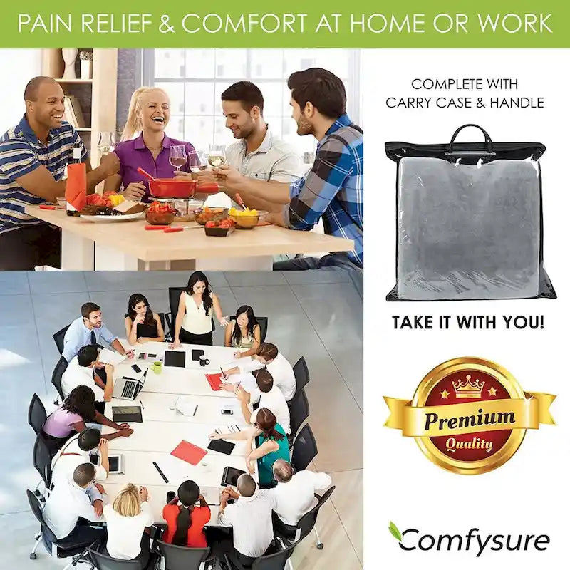 Coussin compensé pour siège de voiture – Gris/Bleu, Oreiller de soutien ergonomique pour la conduite