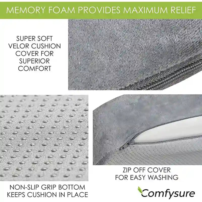 Coussin compensé pour siège de voiture – Gris/Bleu, Oreiller de soutien ergonomique pour la conduite