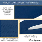 Coussin compensé pour siège de voiture – Gris/Bleu, Oreiller de soutien ergonomique pour la conduite