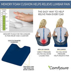 Coussin compensé pour siège de voiture – Gris/Bleu, Oreiller de soutien ergonomique pour la conduite