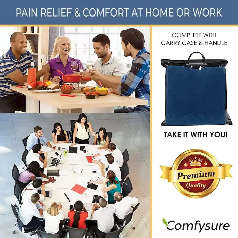 Coussin compensé pour siège de voiture – Gris/Bleu, Oreiller de soutien ergonomique pour la conduite