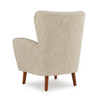 Fauteuil d'appoint en polyester beige avec coussins moelleux et pieds en bois – 29.88x30x37.75 po