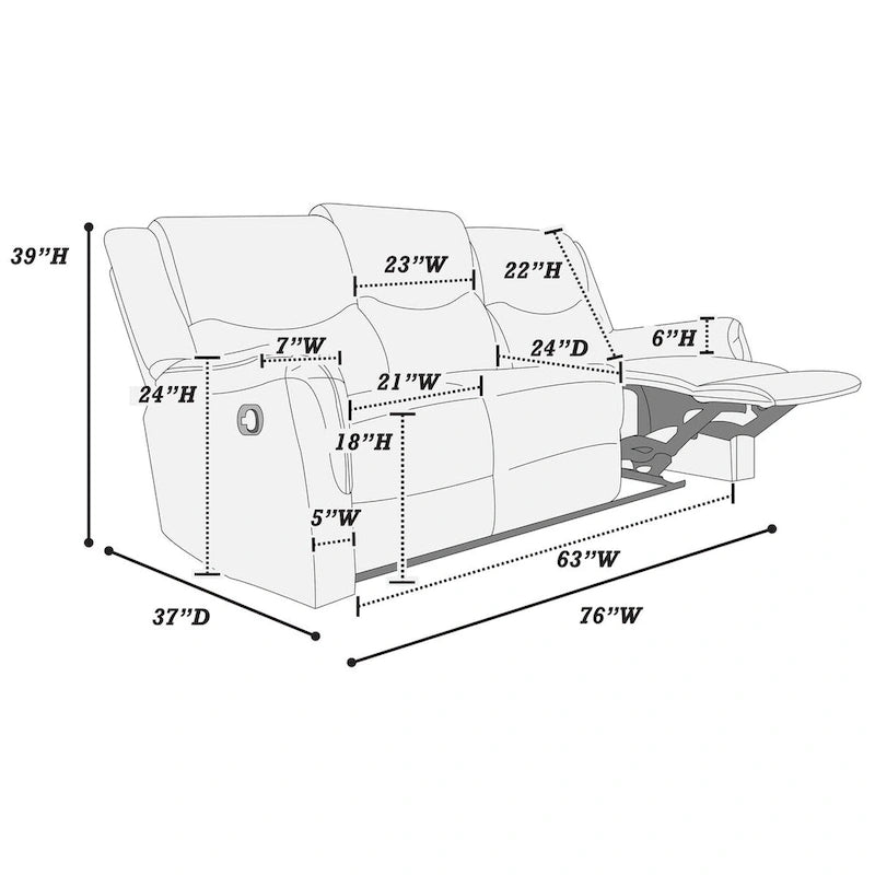 Canapé inclinable Poundex