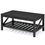 VredHom Table basse de salon avec étagère – 46 cm (H) x 102 cm (L) x 56 cm (P)