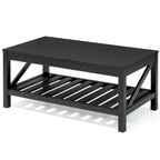 VredHom Table basse de salon avec étagère – 46 cm (H) x 102 cm (L) x 56 cm (P)