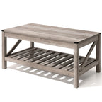 VredHom Table basse de salon avec étagère – 46 cm (H) x 102 cm (L) x 56 cm (P)