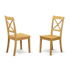 East West Furniture – Ensemble de 3 pièces de salle à manger moderne – Une table de cuisine ronde avec piédestal et 2 chaises de salle à manger, chêne