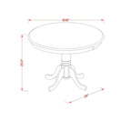 East West Furniture – Ensemble de 3 pièces de salle à manger moderne – Une table de cuisine ronde avec piédestal et 2 chaises de salle à manger, chêne