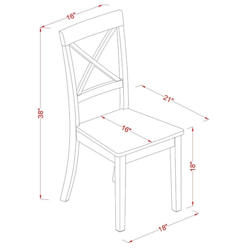 East West Furniture – Ensemble de 3 pièces de salle à manger moderne – Une table de cuisine ronde avec piédestal et 2 chaises de salle à manger, chêne