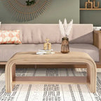Table basse et table d'appoint en rotin – Style bohème, texture tressée naturelle