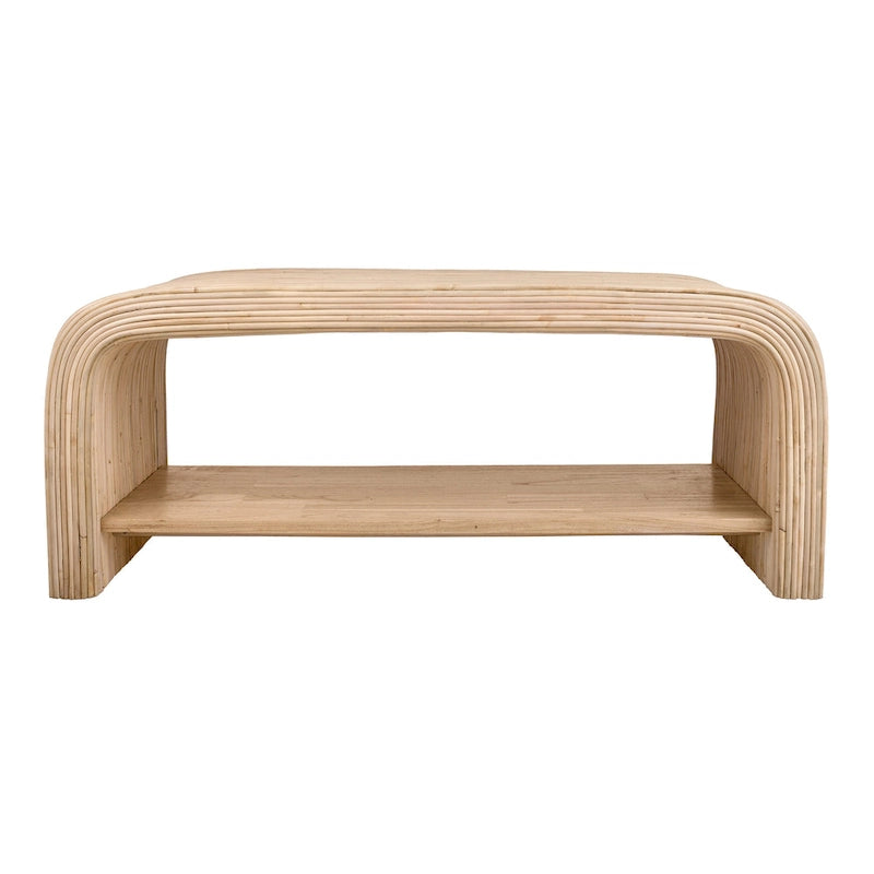 Table basse et table d'appoint en rotin – Style bohème, texture tressée naturelle