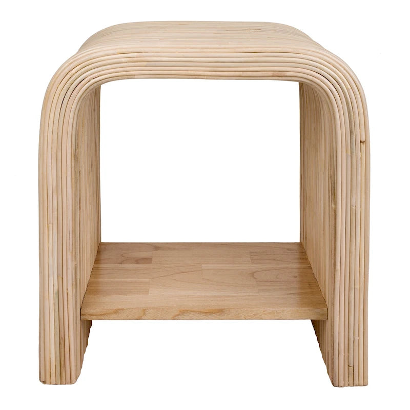 Table basse et table d'appoint en rotin – Style bohème, texture tressée naturelle