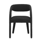 Ensemble de 2 chaises de salle à manger rembourrées en tissu bouclé – Noir/Ivoire/Taupe, chaise de salle à manger moderne