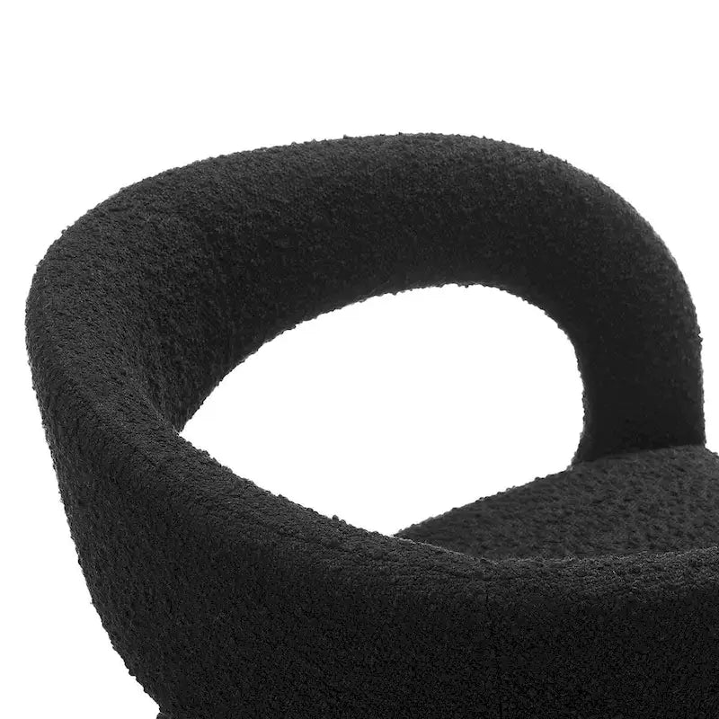 Ensemble de 2 chaises de salle à manger rembourrées en tissu bouclé – Noir/Ivoire/Taupe, chaise de salle à manger moderne