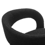 Ensemble de 2 chaises de salle à manger rembourrées en tissu bouclé – Noir/Ivoire/Taupe, chaise de salle à manger moderne