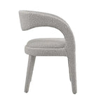 Ensemble de 2 chaises de salle à manger rembourrées en tissu bouclé – Noir/Ivoire/Taupe, chaise de salle à manger moderne