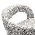 Ensemble de 2 chaises de salle à manger rembourrées en tissu bouclé – Noir/Ivoire/Taupe, chaise de salle à manger moderne