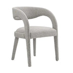 Ensemble de 2 chaises de salle à manger rembourrées en tissu bouclé – Noir/Ivoire/Taupe, chaise de salle à manger moderne