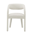 Ensemble de 2 chaises de salle à manger rembourrées en tissu bouclé – Noir/Ivoire/Taupe, chaise de salle à manger moderne