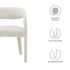 Ensemble de 2 chaises de salle à manger rembourrées en tissu bouclé – Noir/Ivoire/Taupe, chaise de salle à manger moderne