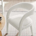 Ensemble de 2 chaises de salle à manger rembourrées en tissu bouclé – Noir/Ivoire/Taupe, chaise de salle à manger moderne