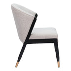 Chaise de salle à manger en bois massif avec tissu haute performance – Gris brumeux, assise tapissée