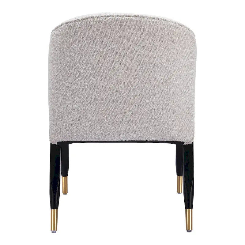 Chaise de salle à manger en bois massif avec tissu haute performance – Gris brumeux, assise tapissée
