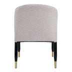 Chaise de salle à manger en bois massif avec tissu haute performance – Gris brumeux, assise tapissée