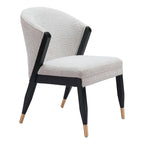 Chaise de salle à manger en bois massif avec tissu haute performance – Gris brumeux, assise tapissée