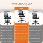 Chaise de bureau haute ergonomique avec accoudoirs relevables