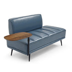 Banc de bout de lit de 56,3 pouces, rembourré en similicuir – Bleu/Vert/Gris, Large banc de chambre