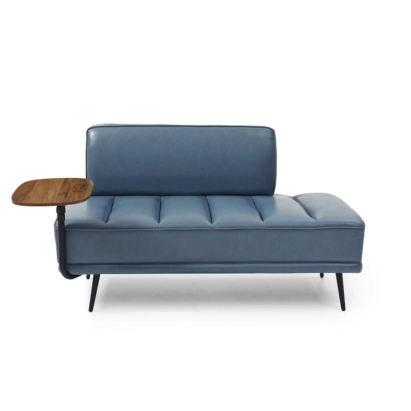 Banc de bout de lit de 56,3 pouces, rembourré en similicuir – Bleu/Vert/Gris, Large banc de chambre