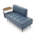 Banc de bout de lit de 56,3 pouces, rembourré en similicuir – Bleu/Vert/Gris, Large banc de chambre