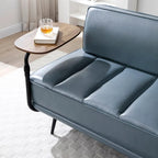 Banc de bout de lit de 56,3 pouces, rembourré en similicuir – Bleu/Vert/Gris, Large banc de chambre