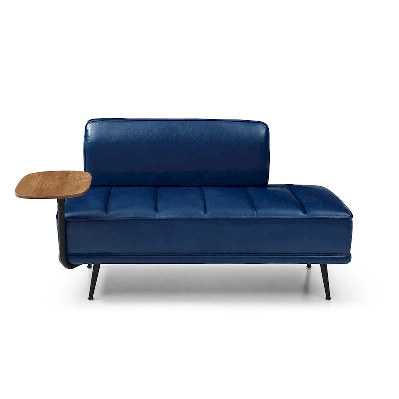 Banc de bout de lit de 56,3 pouces, rembourré en similicuir – Bleu/Vert/Gris, Large banc de chambre