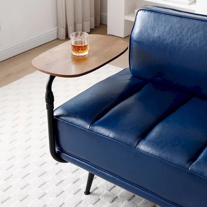 Banc de bout de lit de 56,3 pouces, rembourré en similicuir – Bleu/Vert/Gris, Large banc de chambre