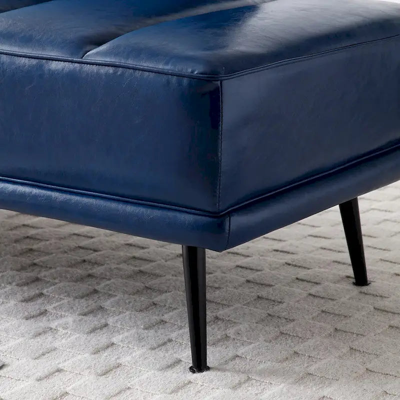 Banc de bout de lit de 56,3 pouces, rembourré en similicuir – Bleu/Vert/Gris, Large banc de chambre