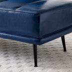 Banc de bout de lit de 56,3 pouces, rembourré en similicuir – Bleu/Vert/Gris, Large banc de chambre