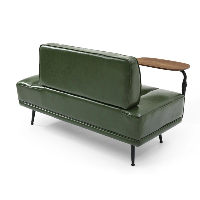 Banc de bout de lit de 56,3 pouces, rembourré en similicuir – Bleu/Vert/Gris, Large banc de chambre