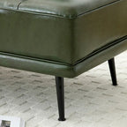 Banc de bout de lit de 56,3 pouces, rembourré en similicuir – Bleu/Vert/Gris, Large banc de chambre