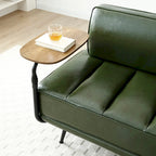 Banc de bout de lit de 56,3 pouces, rembourré en similicuir – Bleu/Vert/Gris, Large banc de chambre