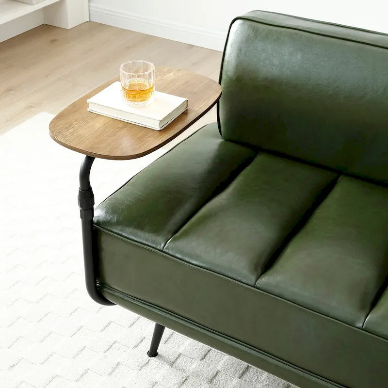 Banc de bout de lit de 56,3 pouces, rembourré en similicuir – Bleu/Vert/Gris, Large banc de chambre