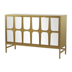 Meuble bas en bois avec façade miroir - Doré ou Noir - Roche River Decor