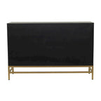 Meuble bas en bois avec façade miroir - Doré ou Noir - Roche River Decor